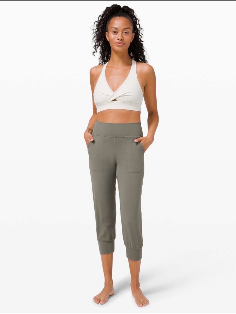 Lululemon Align Cropped Joggers, Grey Sage, Size 4